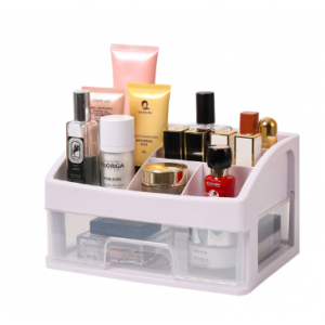 化妆品桌面收纳盒多层抽屉式家用防尘收纳盒简约透明整理置物架